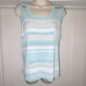 Kasper sleeveless striped top size XL Rayon/Nylon